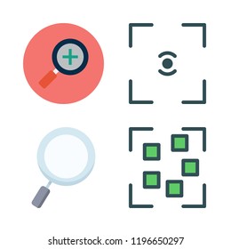 zoom icon set. vector set about zoom in, magnifying glass and focus icons set.