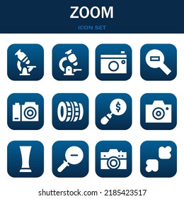 zoom icon set. Vector  illustrations related with Microscope, Microscope and Camera