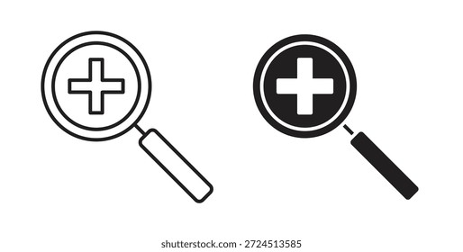 Zoom in Symbol in einfachen flachen Trend modernes Grafikdesign abstraktes Logo Element