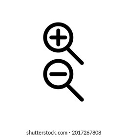 Zoom-Symbol in einfachem Stil kann in der App verwendet werden, um Symbole zu vergrößern oder um Objekte zu vergrößern