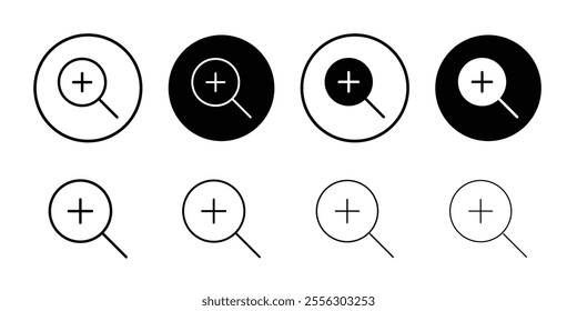 Zoom in icon Thin line vector illustration set