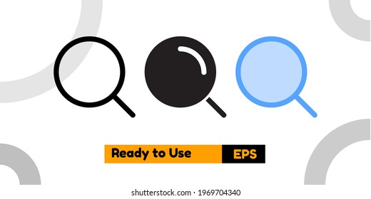 zoom icon with three style for social media, website, and presentation