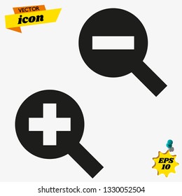 Zoom Icon in trendy flat style isolated on grey background. Zoom Icon Enlarge and decrease symbols for your web site design, logo, app, UI. Zoom Icon  Vector illustration, EPS10.