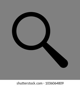 Zoom in icon. Vector. Black icon on medium gray background. Isolated.