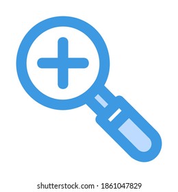 Zoom In icon vector illustration in blue style for any projects, use for website mobile app presentation