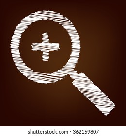 Zoom icon. Vector illustration with chalk effect