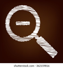 Zoom icon. Vector illustration with chalk effect