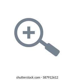 Zoom in icon. vector illustration. Gray icon