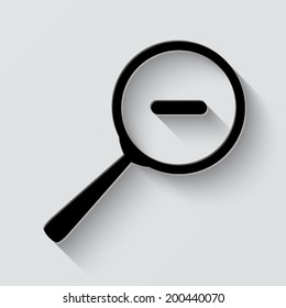 Zoom icon - vector illustration with shadow on light background