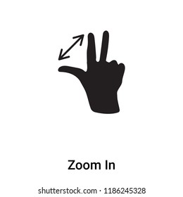 Zoom In icon vector isolated on white background, logo concept of Zoom In sign on transparent background, filled black symbol