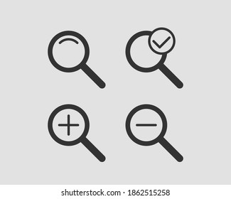 Zoom icon vector. Set of zooming icons.