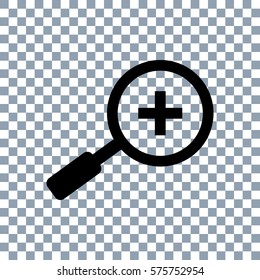 Zoom in icon vector. Transparent background
