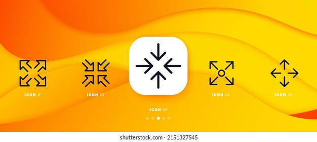 Zoom icons set. Enlargement and reduction. Changing an object. 3D modeling. Neomorphism style. vector eps 10.