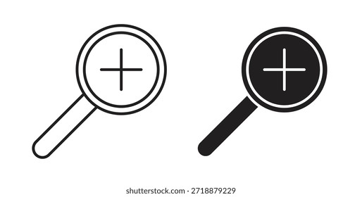Zoom en conjunto de iconos aislados sobre fondo blanco Ilustración vectorial plana.