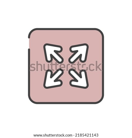 zoom in, full screen icon vector illustration logo template for many purpose. Isolated on white background. full color cartoon