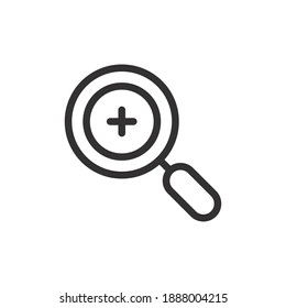 Zoom in, magnifying line icon for web template and app. Vector illustration design on white background. EPS 10