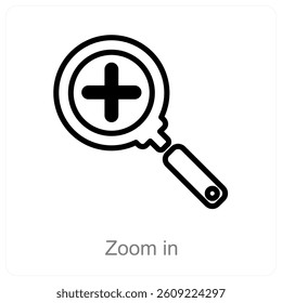 Zoom In and increase icon concept