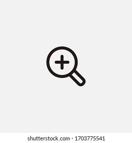 Symbol für Vektorillustration-Illustrationszeichen mit vergrößernder Schaltfläche