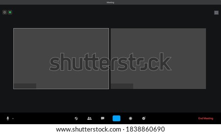 Zoom Interface Template. Video Conference, Video Call. Blank Wireframe. Meeting App UI Interface.
Vector Illustration.