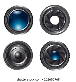 zoom lens isolated over white background. vector illustration