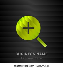 Zoom In Lime Green and Black silk fashion premium icon / Logo