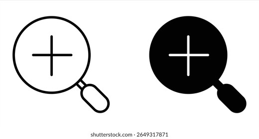 Zoom In Line Design Icon with Editable Stroke. Suitable for Web Pages, vector illustration	