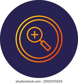 Zoom In Line Gradient Icon Design