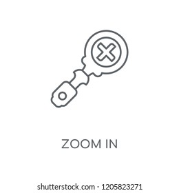 Zoom in linear icon. Zoom in concept stroke symbol design. Thin graphic elements vector illustration, outline pattern on a white background, eps 10.