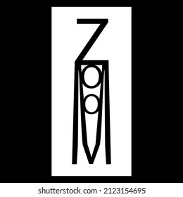 zoom logo in a non-standard version in black and white