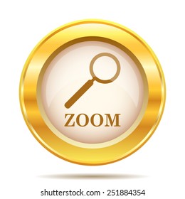 Zoom with loupe icon. Internet button on white background. EPS10 vector. 
