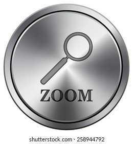 Zoom with loupe icon. Internet button on white background. EPS10 Vector. 
