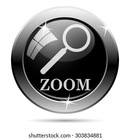 Zoom with loupe icon. Internet button on white background. EPS10 vector 