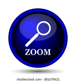 Zoom with loupe icon. Internet button on white background. EPS10 vector
