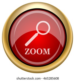 Zoom with loupe icon. Internet button on white background. EPS10 vector.