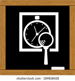 zoom magnifier lens clock time chalk school blackboard drawing icon