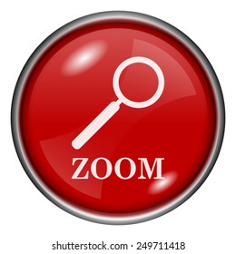 Zoom with magnify icon. Internet button on white background. 