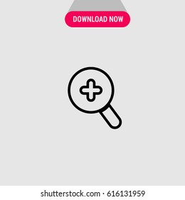 Zoom In Magnifying Glass Vector Icon, Zoom loupe symbol. Simple, modern flat vector illustration for mobile app, website or desktop app 