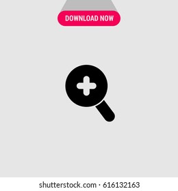 Zoom In Magnifying Glass Vector Icon