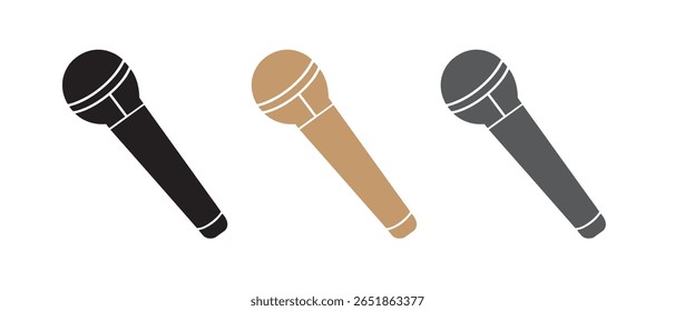 Zoom Microfone Silhueta Vetor Ilustração Preto E Branco.