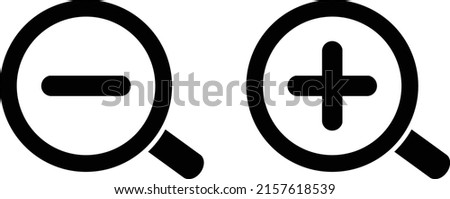 Zoom, Minus, Plus Black Icon Set 