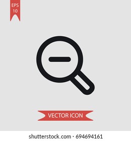 Zoom minus vector icon, illustration symbol