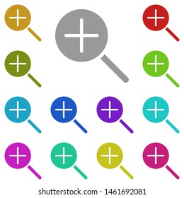 Zoom in multi color icon. Simple glyph, flat vector of web icons for UI and UX, website or mobile application