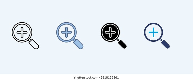 Zoom In Multiple Icon Illustration Vector