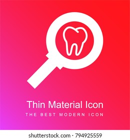 Zoom on tooth red and pink gradient material white icon minimal design