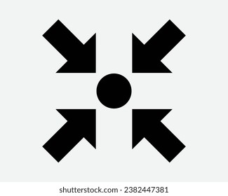 Icono de flecha de alejamiento Cuatro punteros apuntar apuntar objetivo Posición de conjunto Navegación aquí Color de la forma Blanco Símbolo de signo EPS Vector