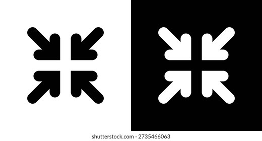 Zoom Out Arrow Icon Sheet Black And White
