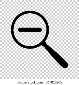 Zoom out  - black vector icon