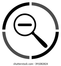 Zoom out  - black vector icon