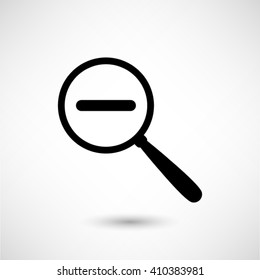 Zoom out - black vector  icon with shadow