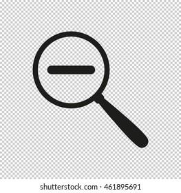 Zoom out  - black vector icon